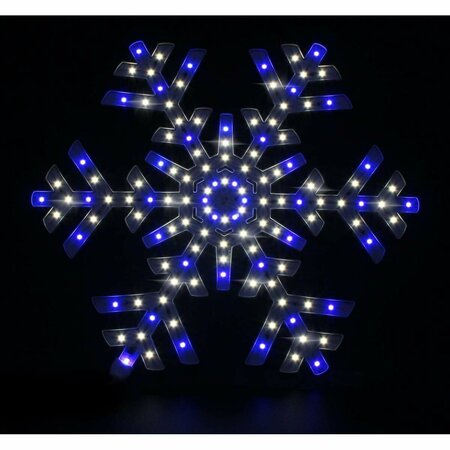 QUEENS OF CHRISTMAS 14 in. LED Snowflake Blue & White SF-LED-SNOWF14-BW